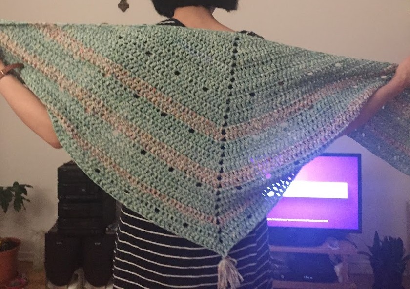 photo knitted shawl for adult